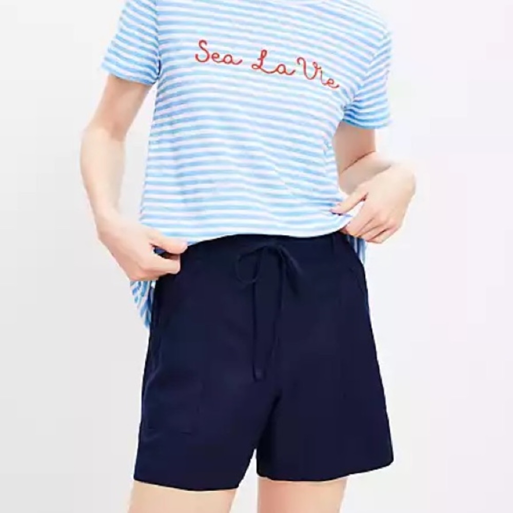 LOFT Lou & Grey Navy Linen Shorts